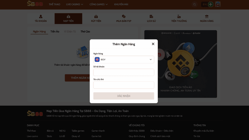 SB88 Nạp Tiền SB88 - Hướng Dẫn Các Bước Nhanh Chóng 2025